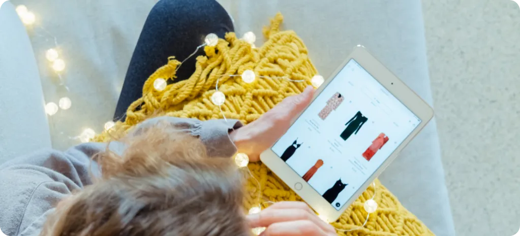 shopping sur une tablette